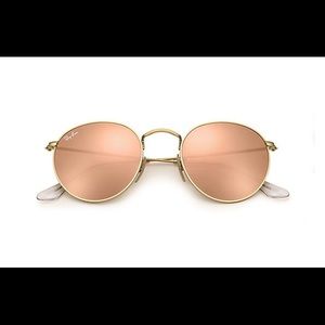 Ray ban round metal flash sunglasses in pink